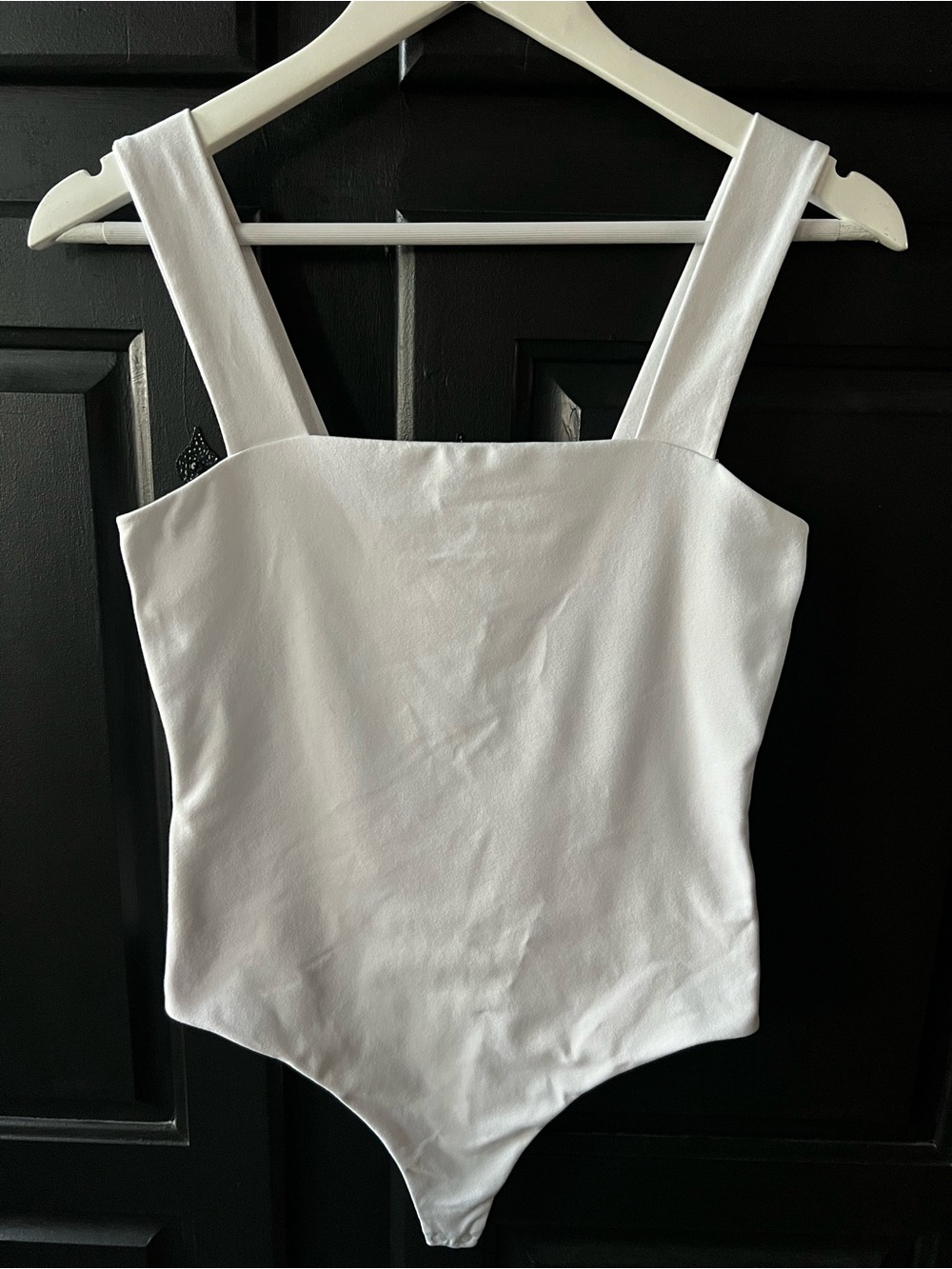 Nuuds Square Neck Tank Bodysuit Medium White